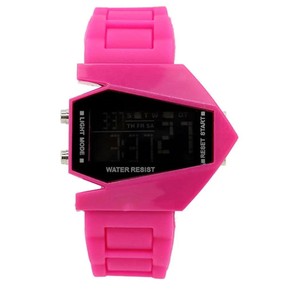 Creative Cool Men Wrist Watch Aircraft Oversized Design Light Digital Sports Plan Shaped Dial Wrist Watch