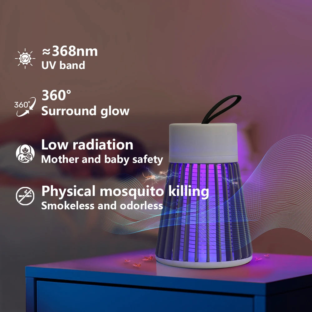 Electric Shock Mosquito Killer Lamp | USB 5V Fly Trap Zapper | Insect Killer Repellent | Bedroom / Outdoor Anti Mosquito Trap