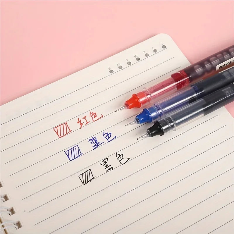 10Pcs/set | High Quality Needle Type Gel Pens | Straight Liquid Ballpoint Pen | Office Pen | For Professional Look | For Boss Look | Signing Pen