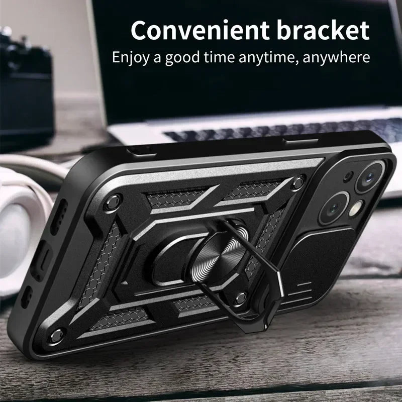 Cases For iPhone 16 Pro Max Plus | Shockproof Armor Slide Camera Lens Protection Cover