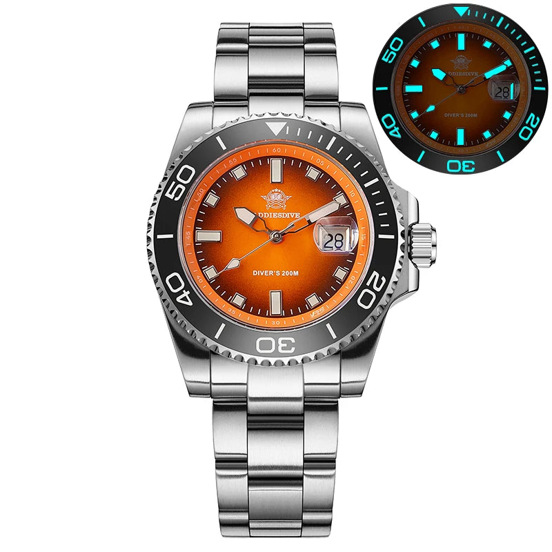 ADDIESDIVE 41mm Dive Watches For Men Ceramic Bezel BGW9 Waterproof Luminous Stainless Steel reloj hombre Colorful Dial Man Watch
