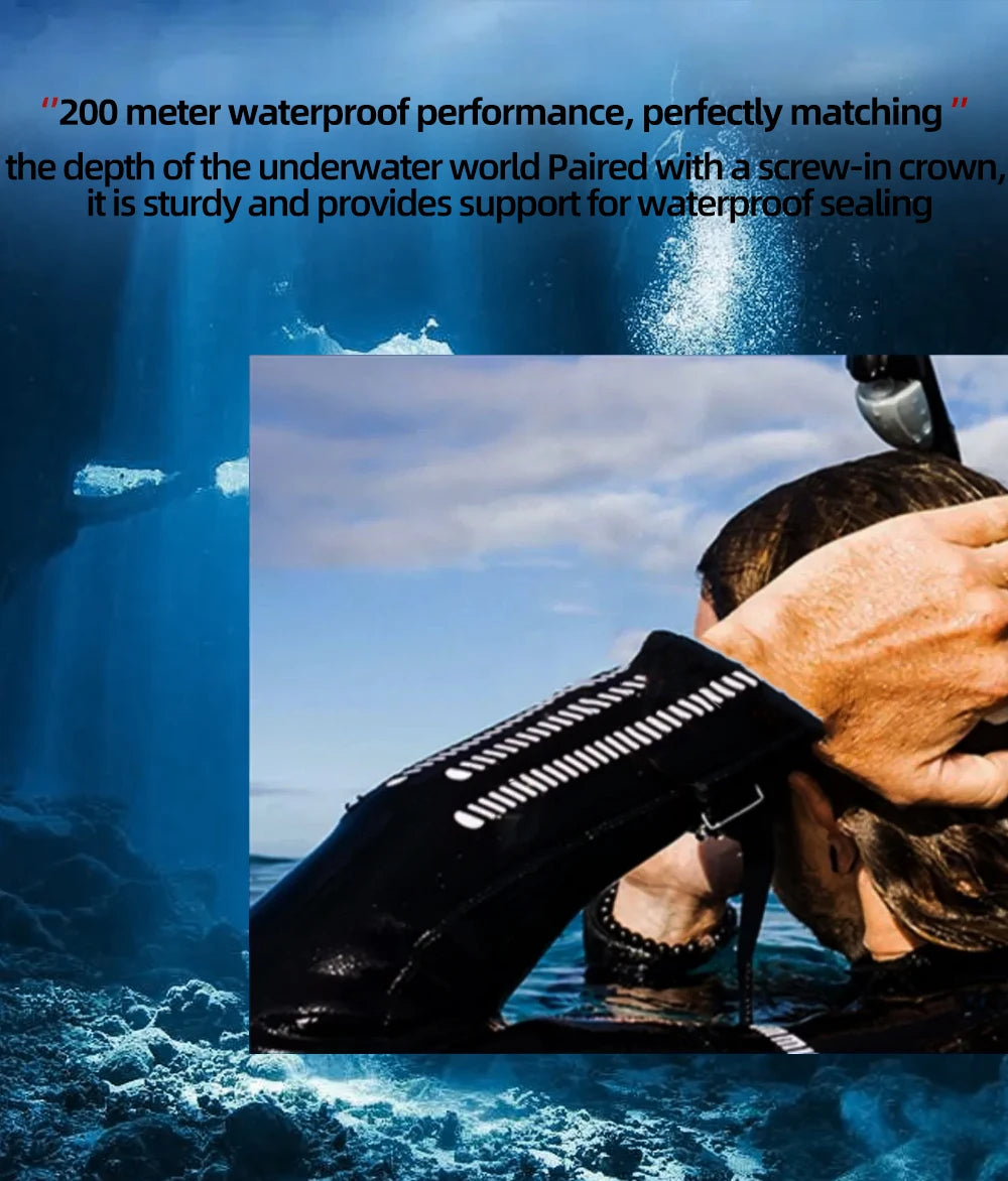 ADDIESDIVE AD2040 Man Rubber Quartz Watch Super Luminous Calendar Display 200m Waterproof  Diving Watches 41mm AD2040 Wristwatch