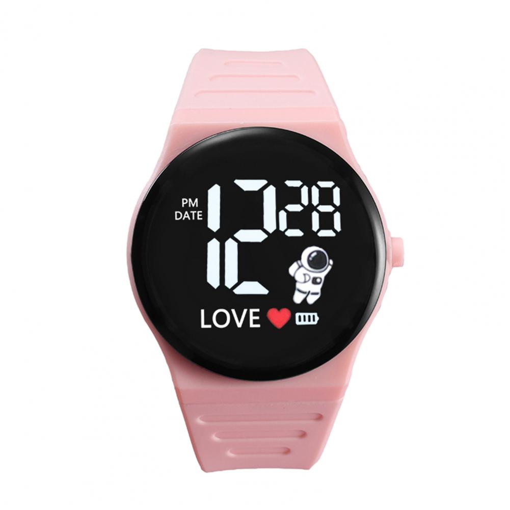 Silicone Wristband Watch Ergonomic Design Wristwatch Adjustable Led Electronic Watch Spaceman Pattern Soft Silicone for Men