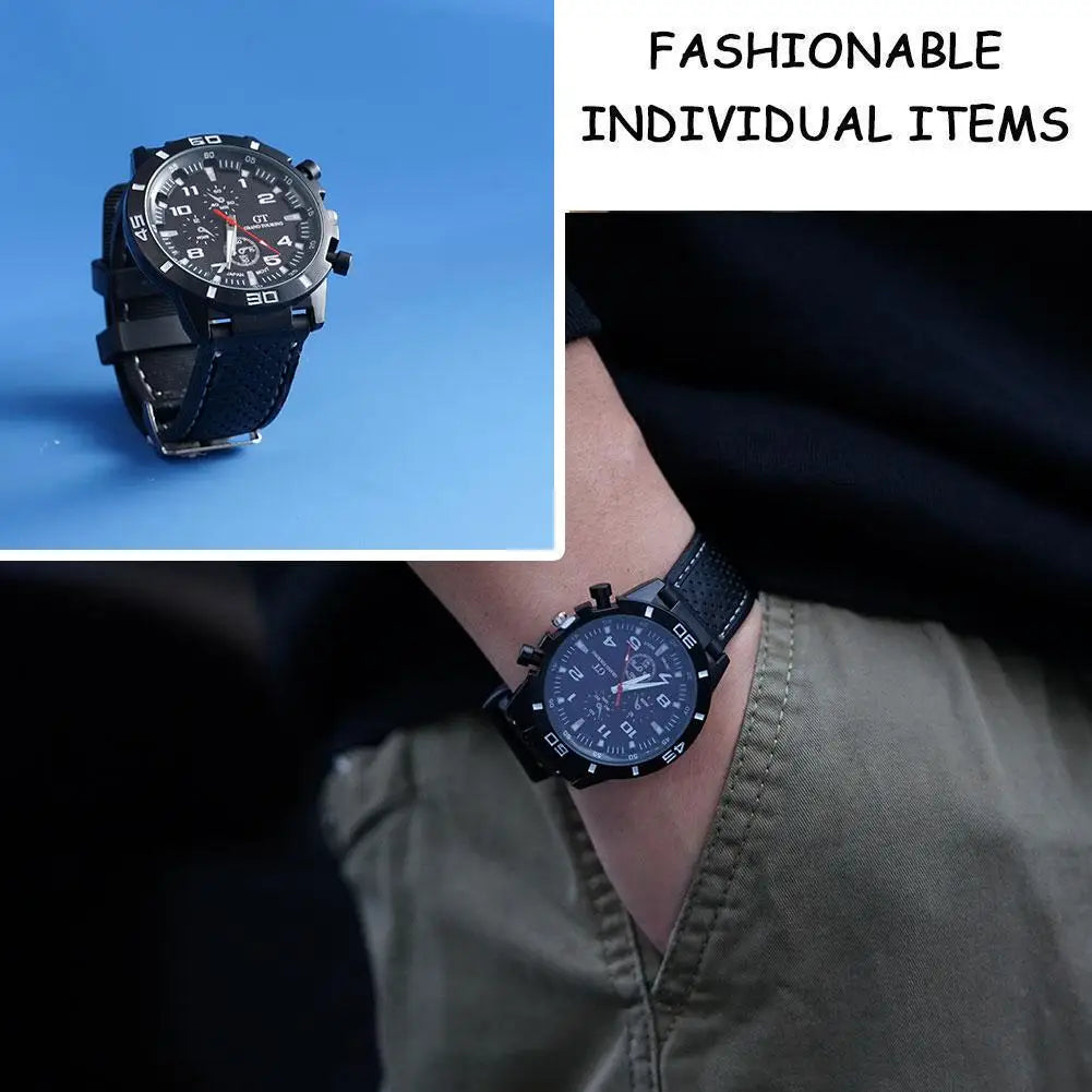 Luxury Business Men Watch Men's Fashion Watch Sports Big Dial Calendar Date Watches Digital Watches Soft Clock Shockproof