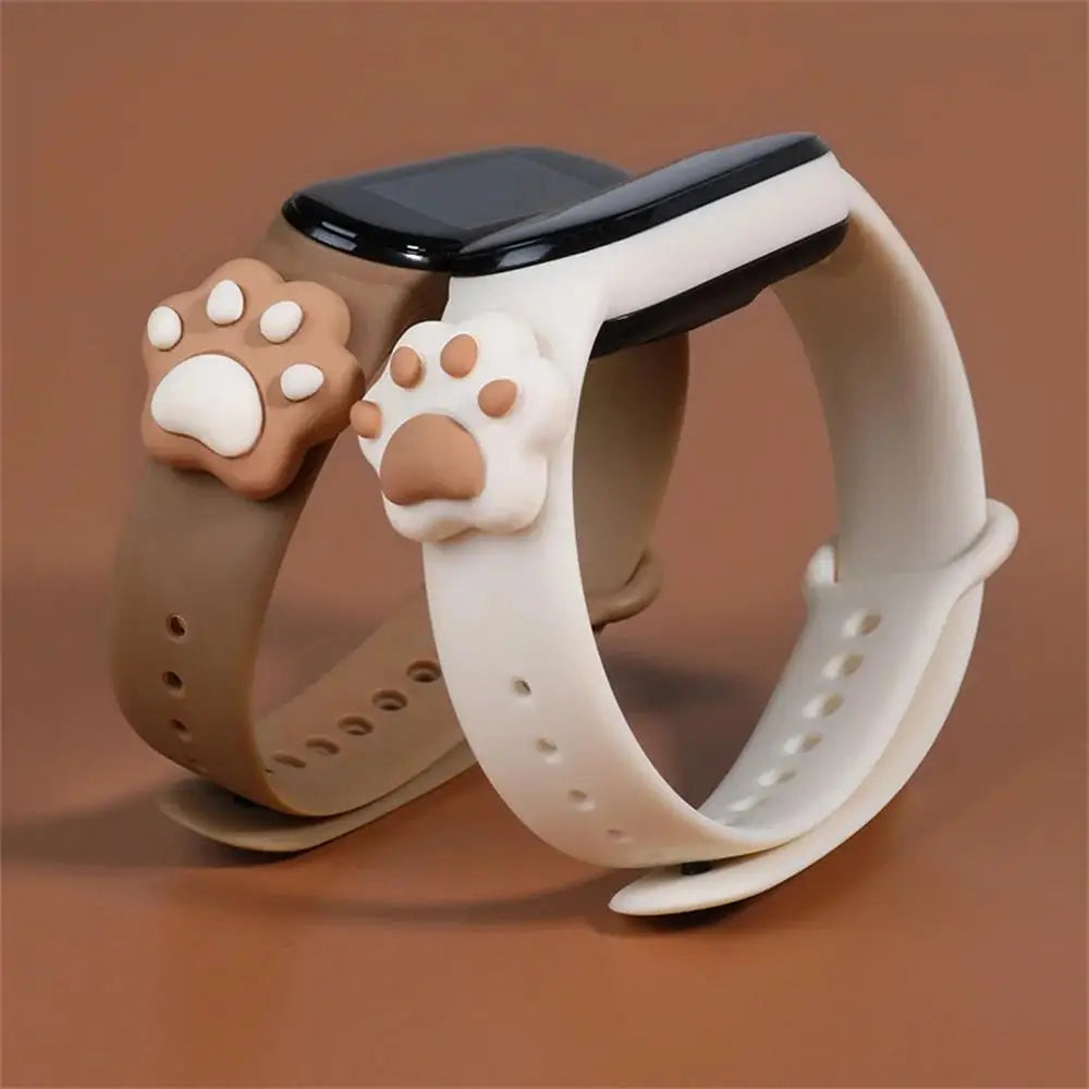 Cute 3D Cat's Paw Silicone Strap For Xiaomi Mi Band 7 6 5 4 3  Bracelet Sports Watch Wristband For Miband 7 6 5 4 3 Belt Correa
