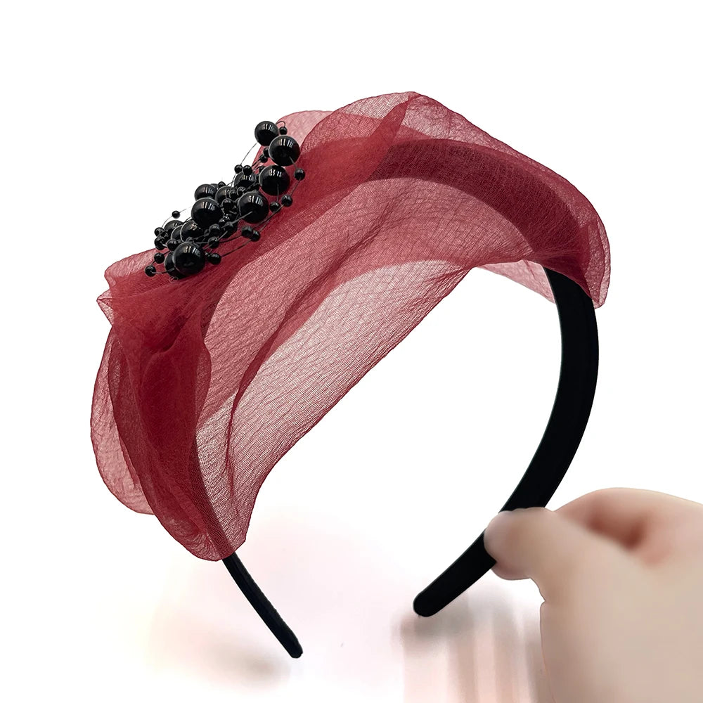 Fashionable and versatile dinner headpiece, half hat, breathable high headband, French top hat