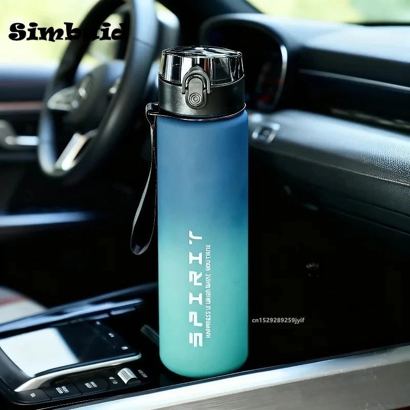 800ml Large Capacity Sports Water Bottle Leak Proof Plastic Drinking Cup With Time Scale Suitable For Travel Fitness Sports