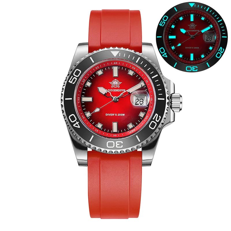 ADDIESDIVE 41mm Dive Watches For Men Ceramic Bezel BGW9 Waterproof Luminous Stainless Steel reloj hombre Colorful Dial Man Watch
