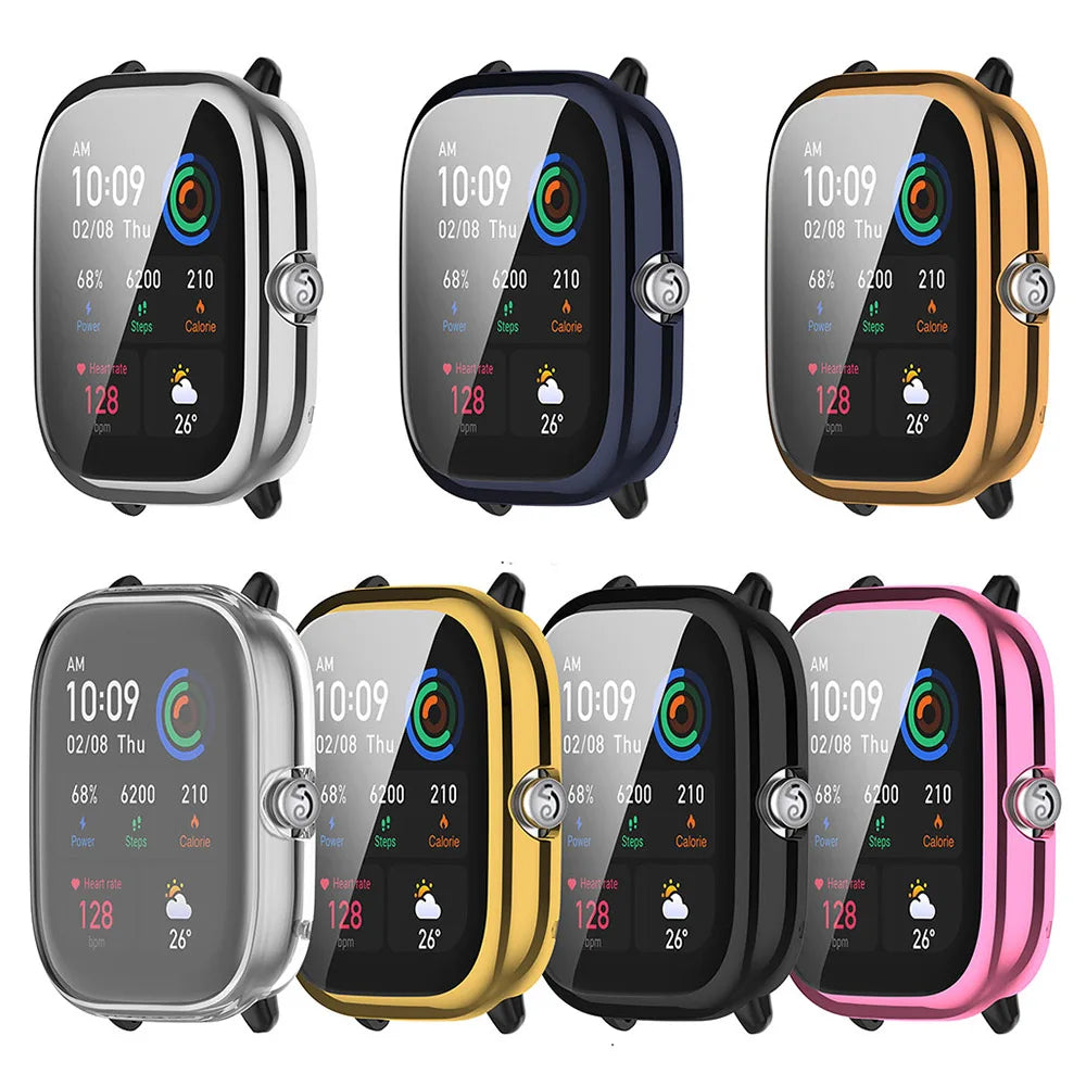 Full Screen Protector For Huami Amazfit GTS 4 Mini Electroplated TPU Protective Case Cover Shell Bumper