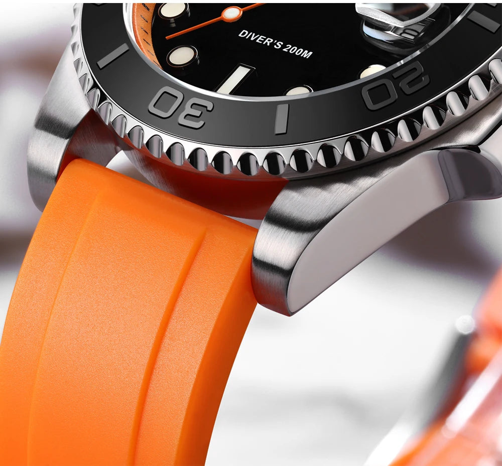 ADDIESDIVE AD2040 Man Rubber Quartz Watch Super Luminous Calendar Display 200m Waterproof  Diving Watches 41mm AD2040 Wristwatch