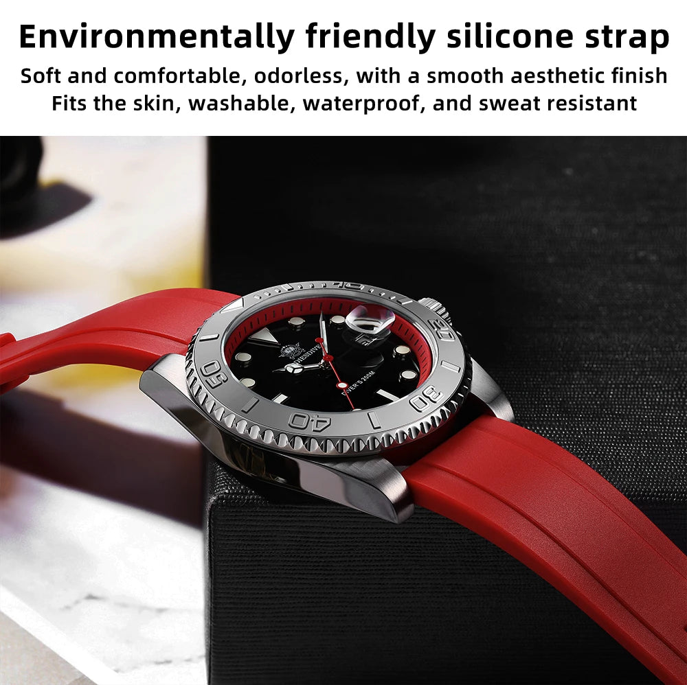 ADDIESDIVE AD2040 Man Rubber Quartz Watch Super Luminous Calendar Display 200m Waterproof  Diving Watches 41mm AD2040 Wristwatch