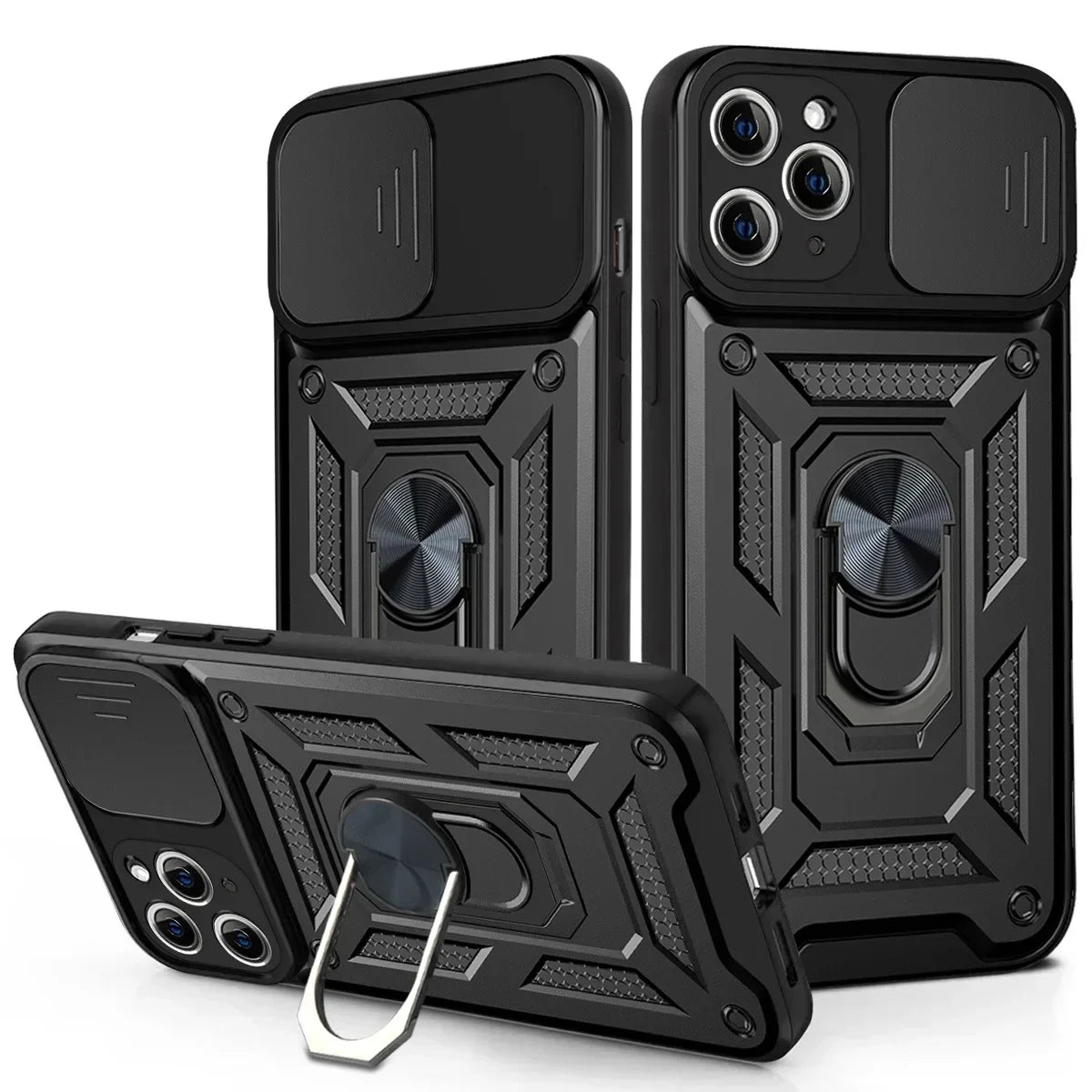 Cases For iPhone 16 Pro Max Plus | Shockproof Armor Slide Camera Lens Protection Cover