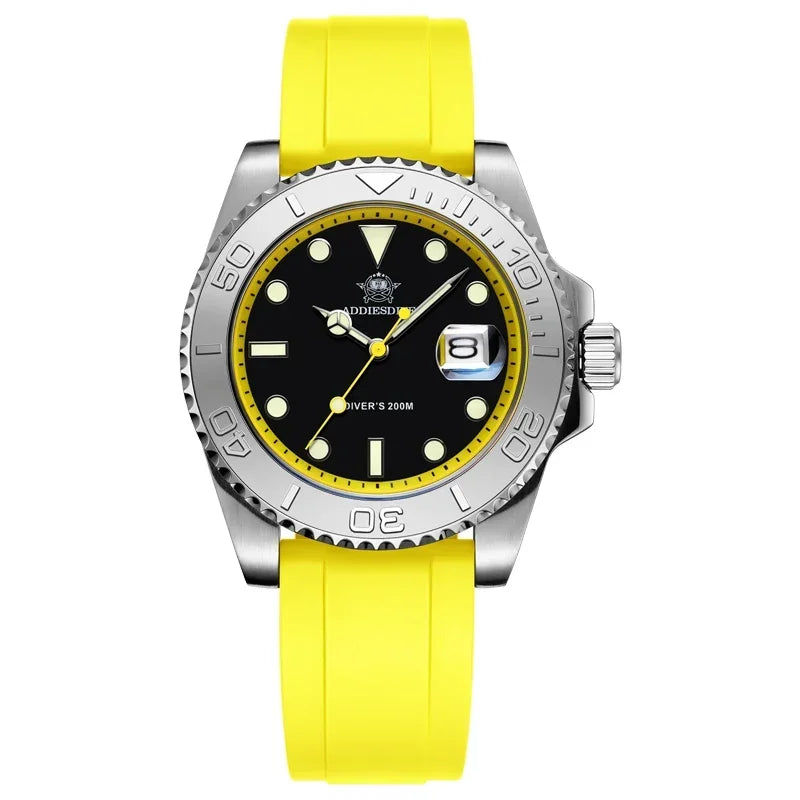 ADDIESDIVE AD2040 Man Rubber Quartz Watch Super Luminous Calendar Display 200m Waterproof  Diving Watches 41mm AD2040 Wristwatch