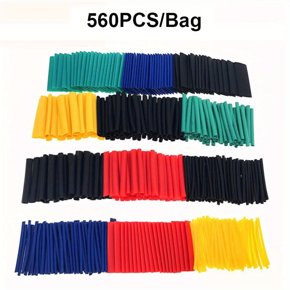 164/560pcs Polyolefin Heat Shrink Tubing Set | 2:1 Shrink Ratio for Wires Cables Multicolor Sleeves | Perfect for Soldiering | Durable | Multicolors