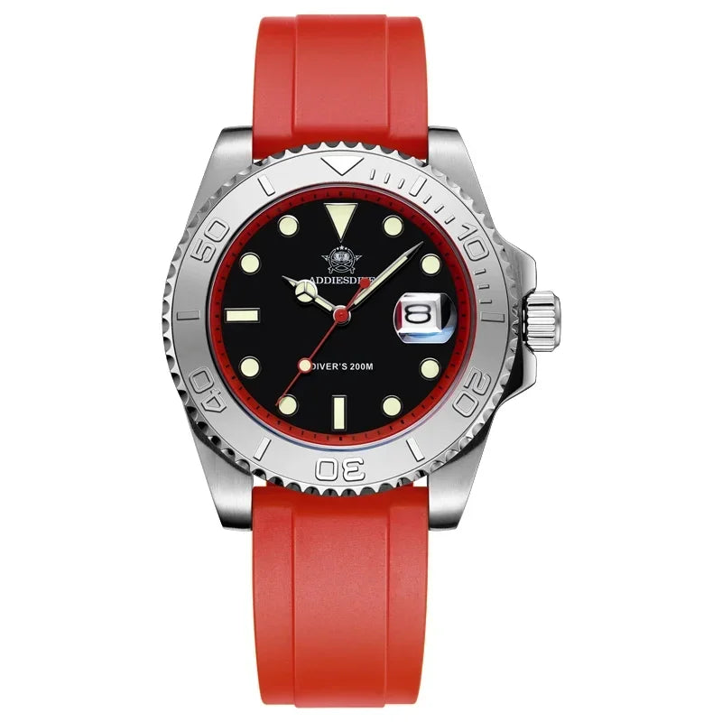 ADDIESDIVE AD2040 Man Rubber Quartz Watch Super Luminous Calendar Display 200m Waterproof  Diving Watches 41mm AD2040 Wristwatch