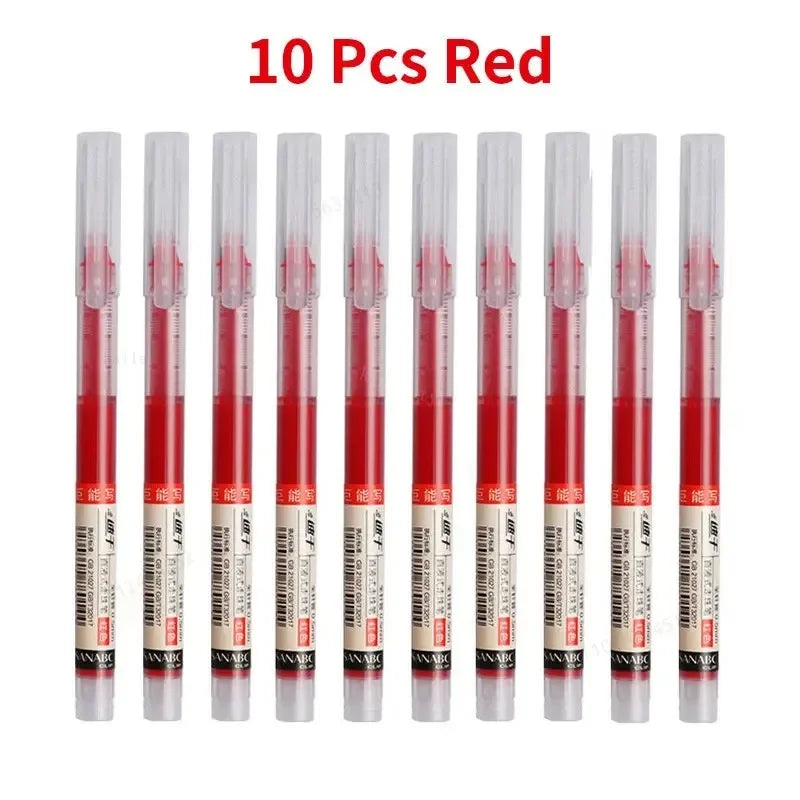 10Pcs/set | High Quality Needle Type Gel Pens | Straight Liquid Ballpoint Pen | Office Pen | For Professional Look | For Boss Look | Signing Pen