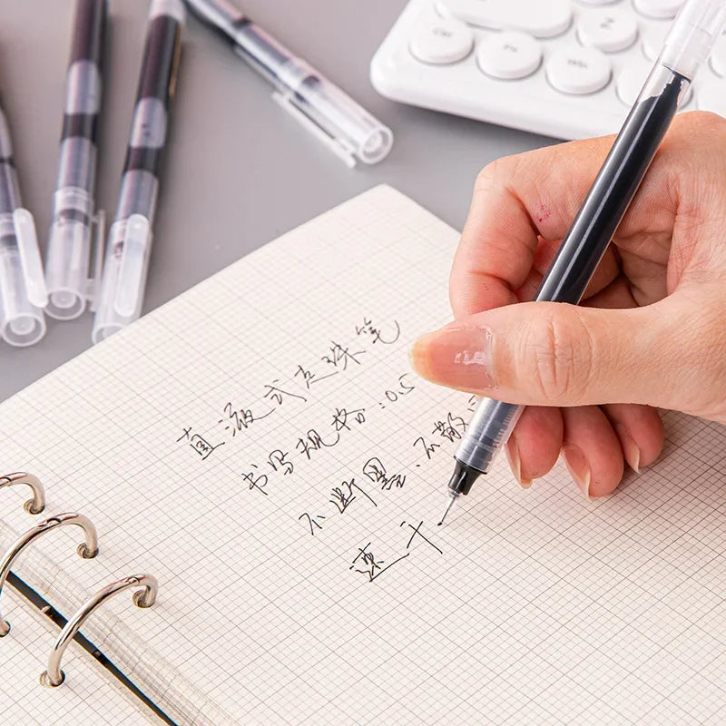 10Pcs/set | High Quality Needle Type Gel Pens | Straight Liquid Ballpoint Pen | Office Pen | For Professional Look | For Boss Look | Signing Pen