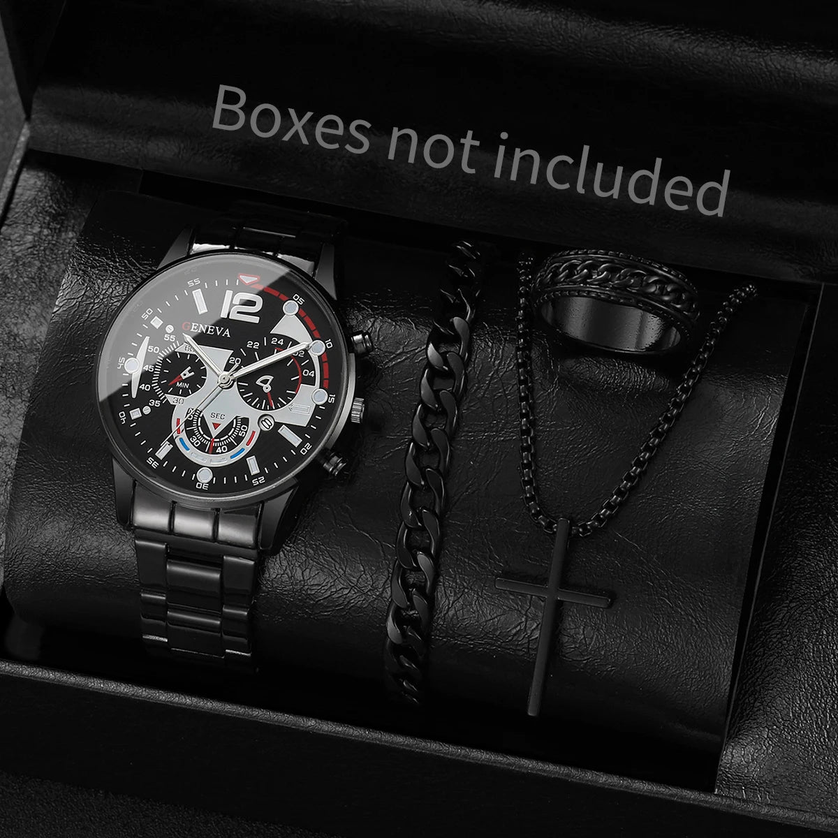 4PCS Men Business Watches Set Fashion Analog Quartz Watch for Mens Clock Reloj Hombre（Without Box）