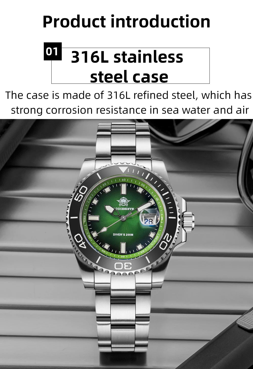 ADDIESDIVE 41mm Dive Watches For Men Ceramic Bezel BGW9 Waterproof Luminous Stainless Steel reloj hombre Colorful Dial Man Watch