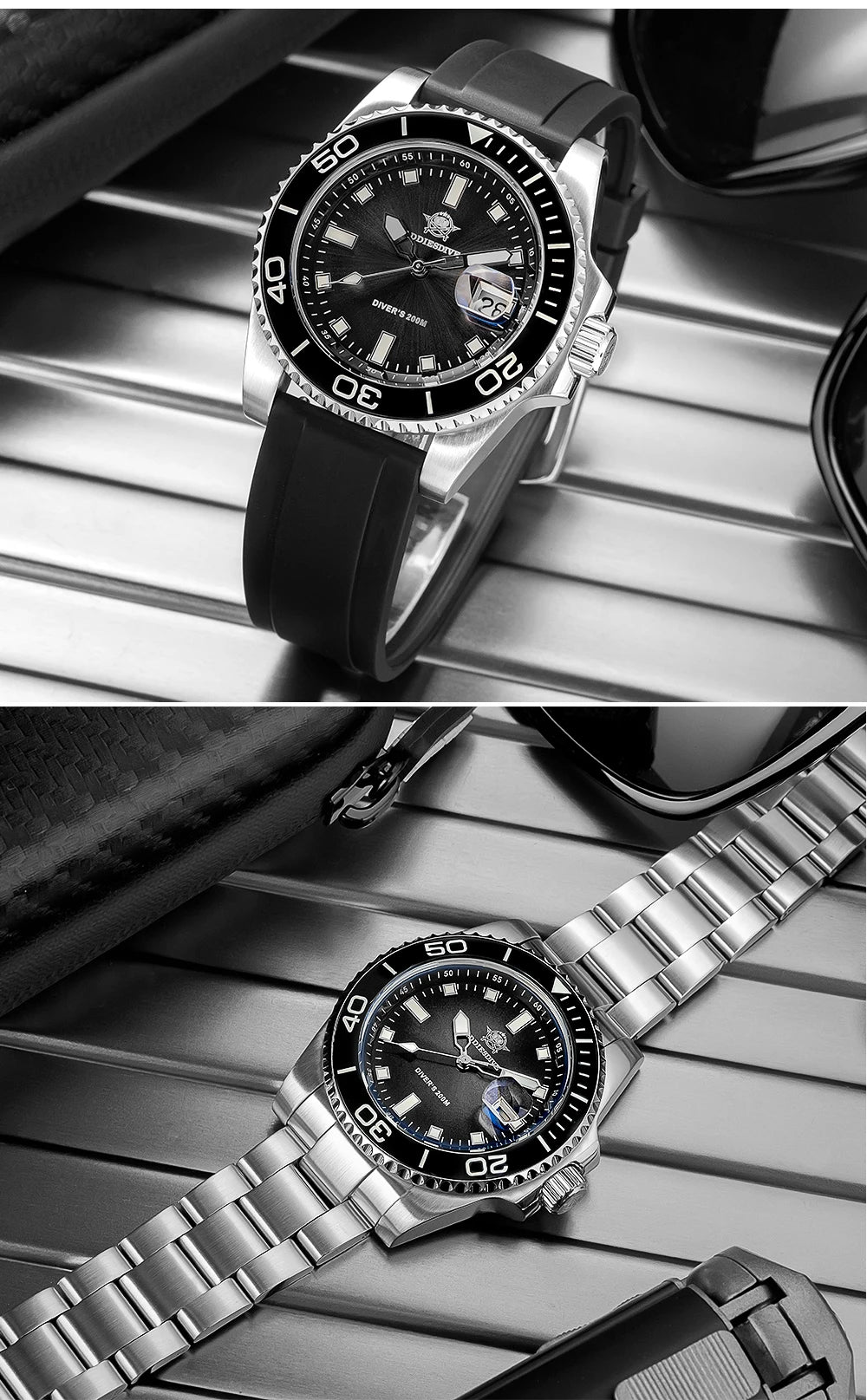 ADDIESDIVE 41mm Dive Watches For Men Ceramic Bezel BGW9 Waterproof Luminous Stainless Steel reloj hombre Colorful Dial Man Watch