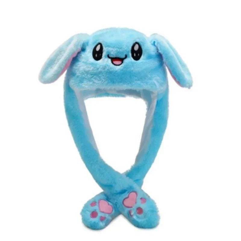 2024 New Cute Plush Bunny Hair Band Decoration Prop Rabbit Hat Moving Ears Funny Headband Ears Popping Up When Pressing The Paws