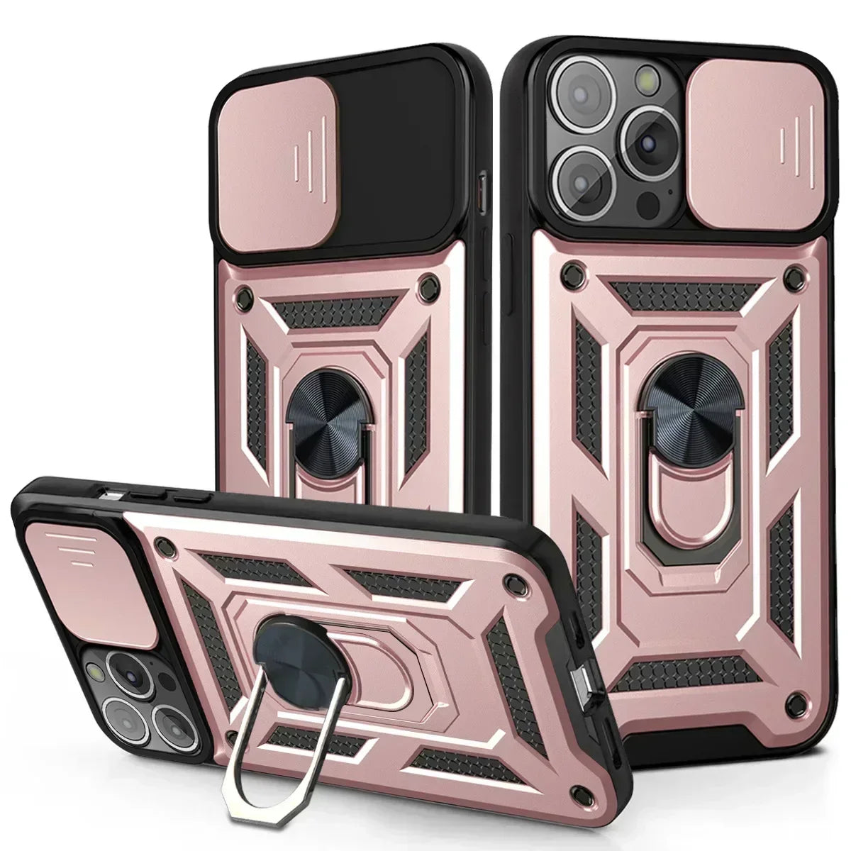 Cases For iPhone 16 Pro Max Plus | Shockproof Armor Slide Camera Lens Protection Cover