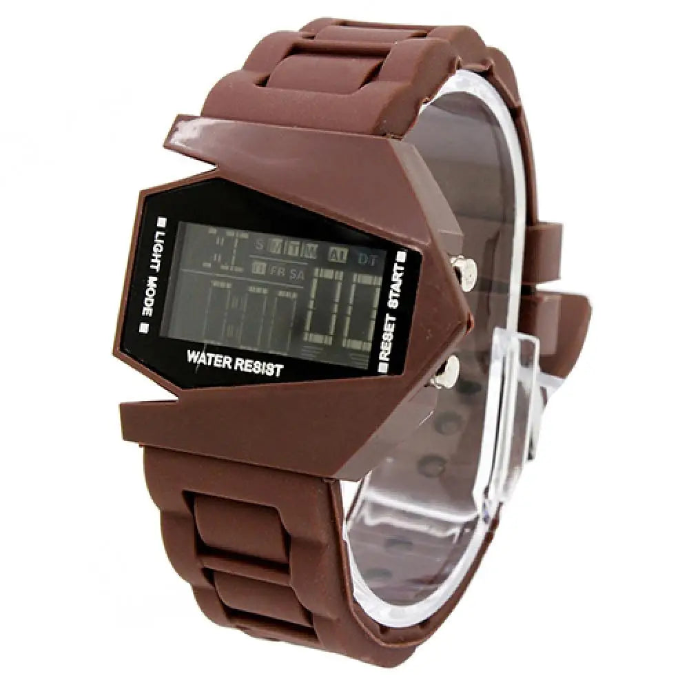 Creative Cool Men Wrist Watch Aircraft Oversized Design Light Digital Sports Plan Shaped Dial Wrist Watch