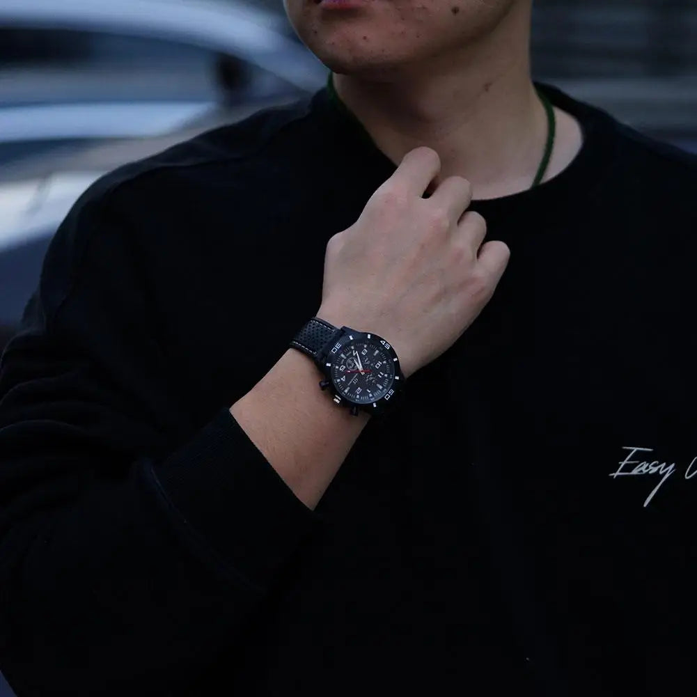 Luxury Business Men Watch Men's Fashion Watch Sports Big Dial Calendar Date Watches Digital Watches Soft Clock Shockproof
