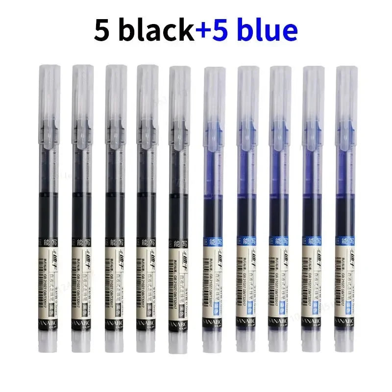 10Pcs/set | High Quality Needle Type Gel Pens | Straight Liquid Ballpoint Pen | Office Pen | For Professional Look | For Boss Look | Signing Pen