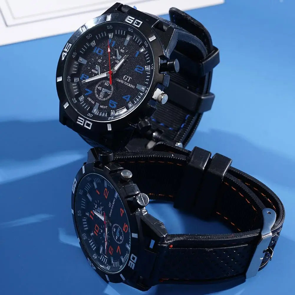 Luxury Business Men Watch Men's Fashion Watch Sports Big Dial Calendar Date Watches Digital Watches Soft Clock Shockproof