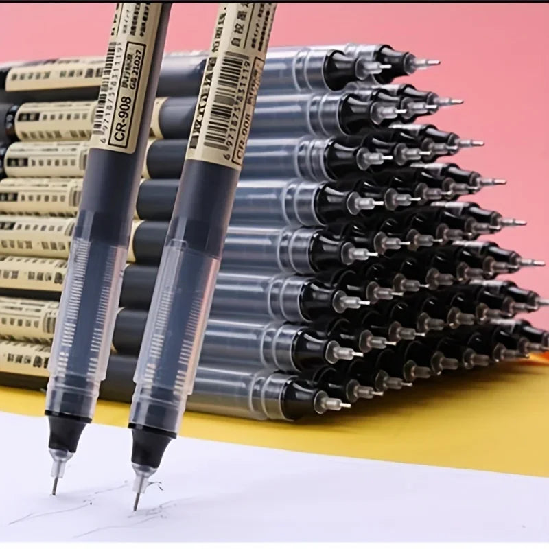 10Pcs/set | High Quality Needle Type Gel Pens | Straight Liquid Ballpoint Pen | Office Pen | For Professional Look | For Boss Look | Signing Pen