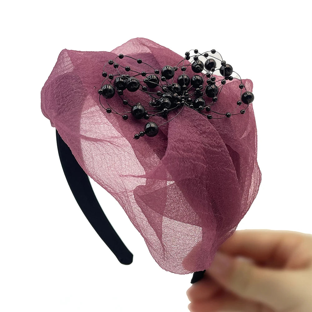 Fashionable and versatile dinner headpiece, half hat, breathable high headband, French top hat