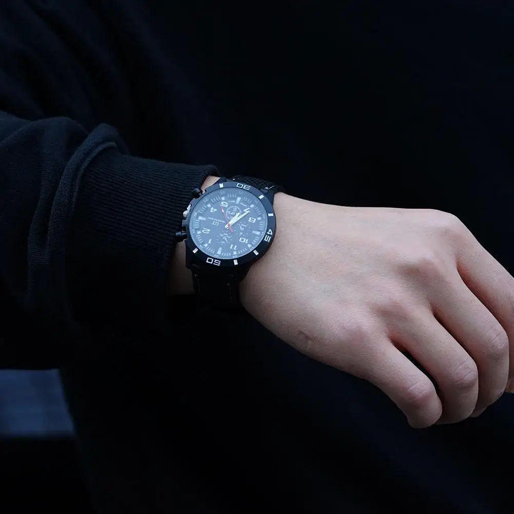 Luxury Business Men Watch Men's Fashion Watch Sports Big Dial Calendar Date Watches Digital Watches Soft Clock Shockproof