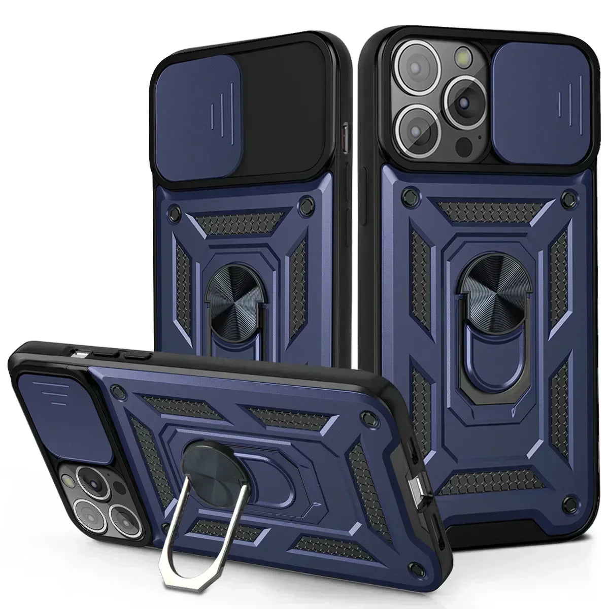 Cases For iPhone 16 Pro Max Plus | Shockproof Armor Slide Camera Lens Protection Cover