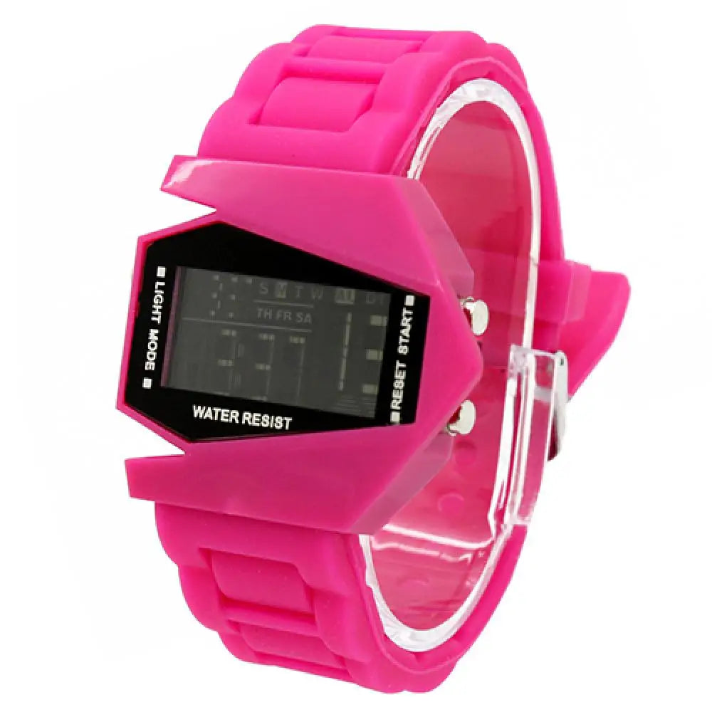 Creative Cool Men Wrist Watch Aircraft Oversized Design Light Digital Sports Plan Shaped Dial Wrist Watch