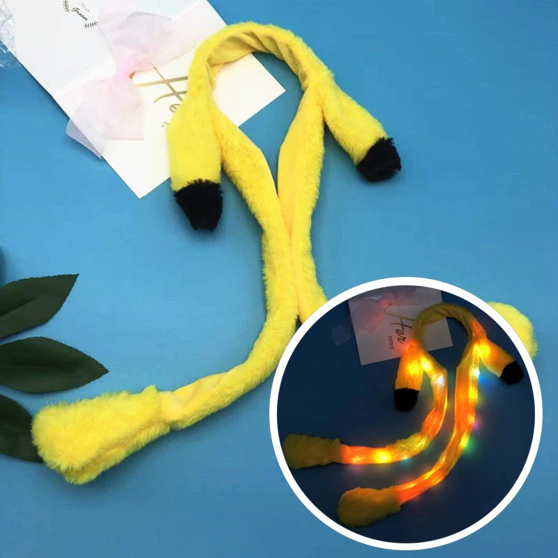 Cute Glow Rabbit Ear Hat Headband Sweet Can Moving Bunny Ears Plush Toy Hair Hoop Party Photo Props Headwear Gift