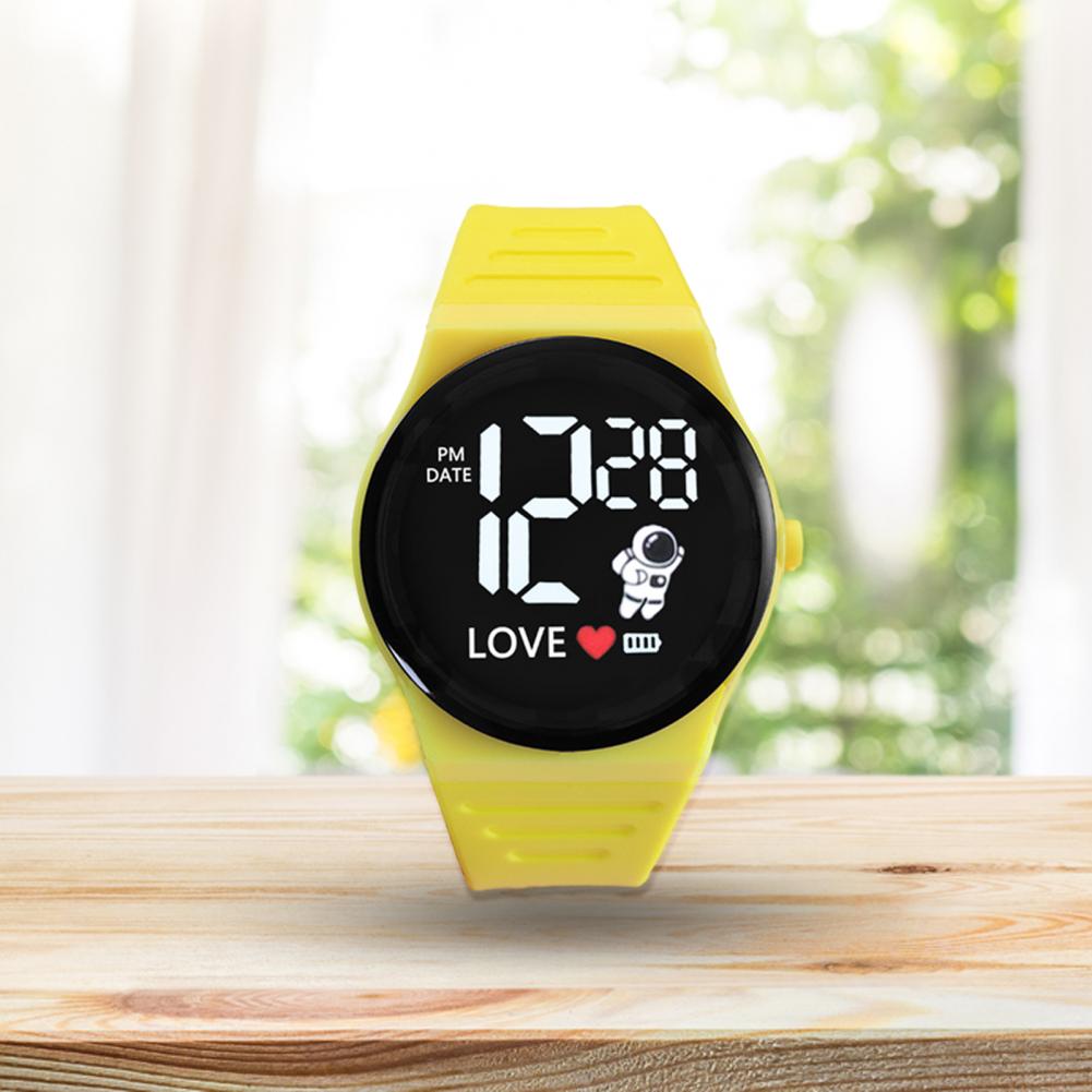 Silicone Wristband Watch Ergonomic Design Wristwatch Adjustable Led Electronic Watch Spaceman Pattern Soft Silicone for Men