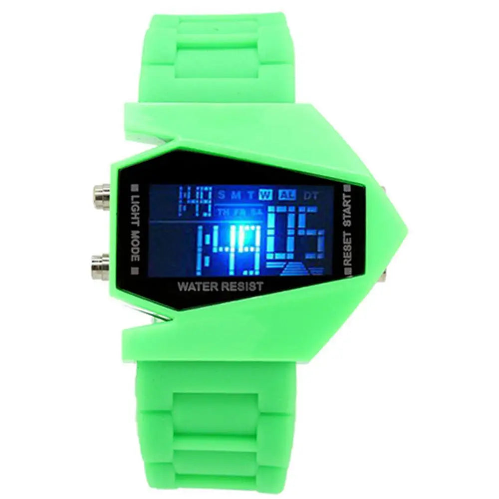 Creative Cool Men Wrist Watch Aircraft Oversized Design Light Digital Sports Plan Shaped Dial Wrist Watch
