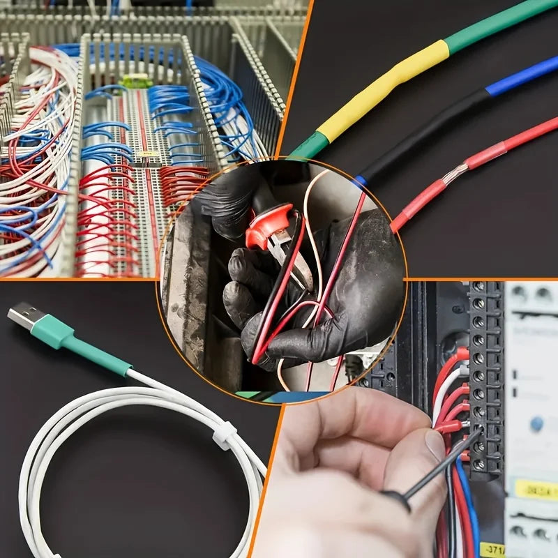 164/560pcs Polyolefin Heat Shrink Tubing Set | 2:1 Shrink Ratio for Wires Cables Multicolor Sleeves | Perfect for Soldiering | Durable | Multicolors