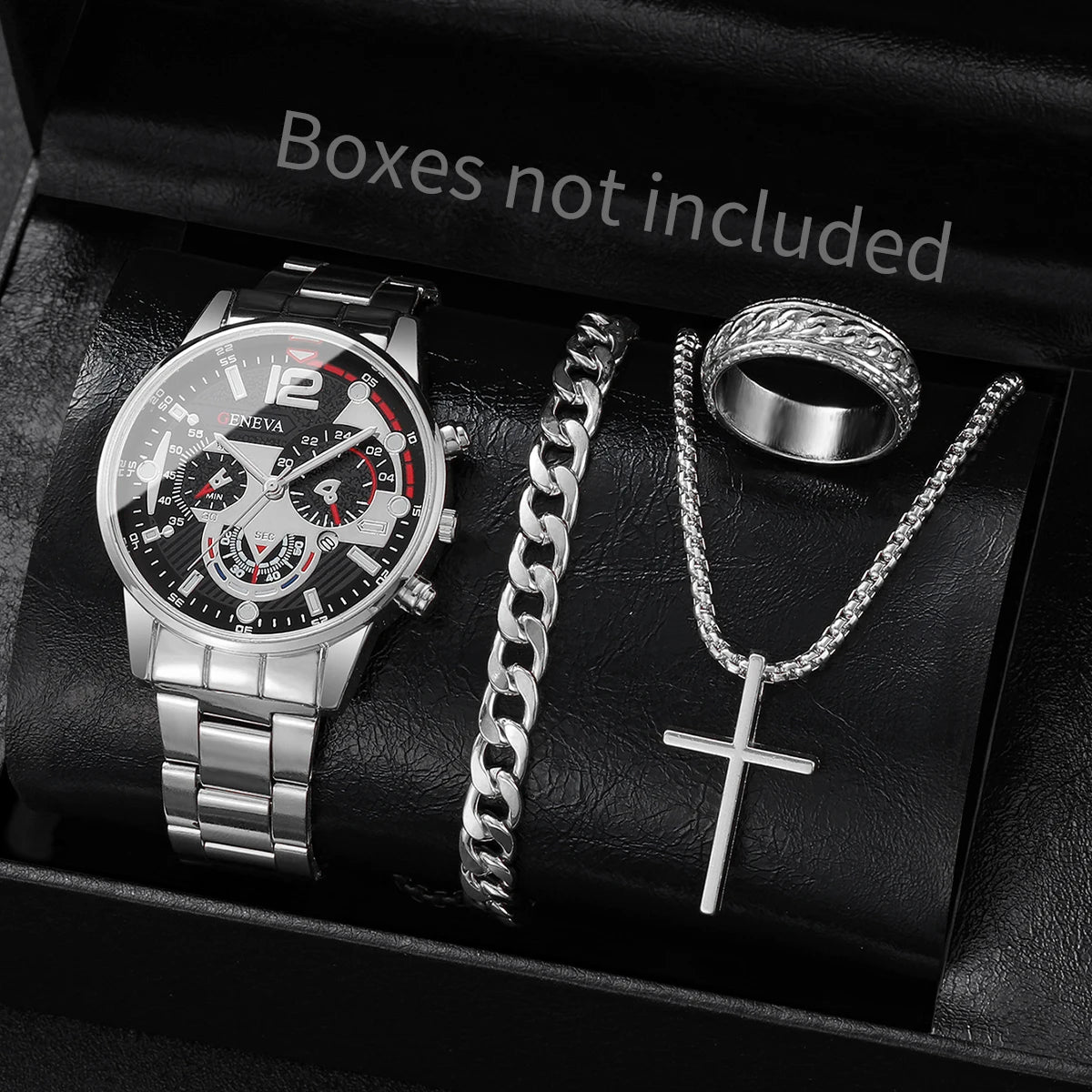 4PCS Men Business Watches Set Fashion Analog Quartz Watch for Mens Clock Reloj Hombre（Without Box）