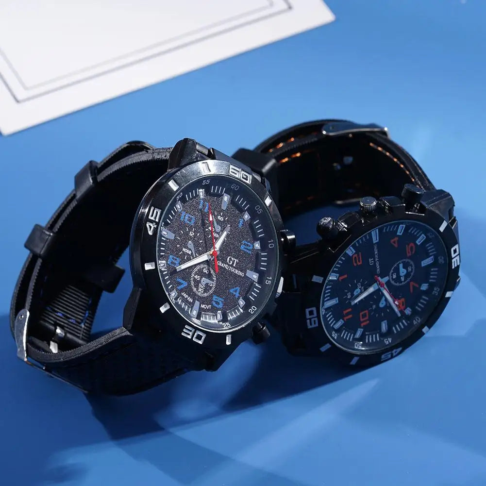 Luxury Business Men Watch Men's Fashion Watch Sports Big Dial Calendar Date Watches Digital Watches Soft Clock Shockproof
