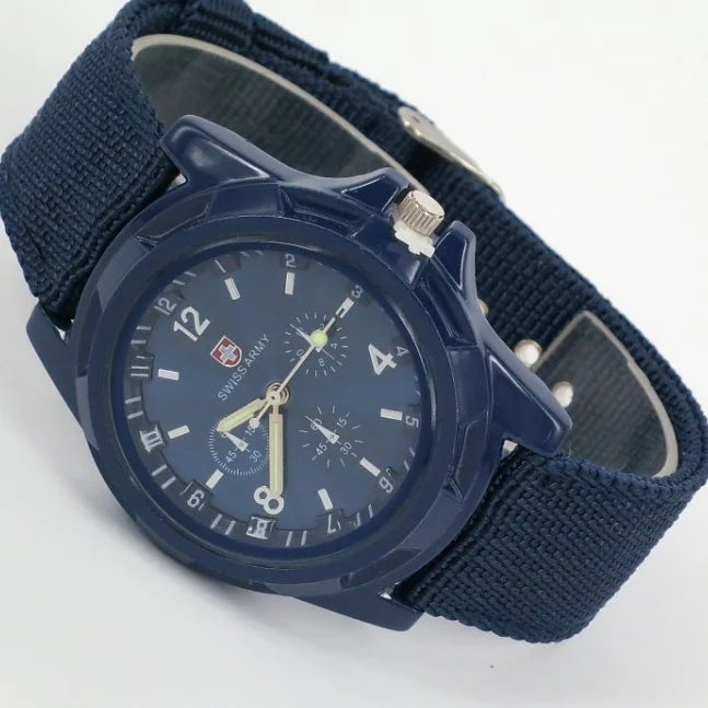 Fashion Nylon Strap Men's Watch Cloth Strap Military Watch Trendy Night Light Needle Sports Watch Men's and Women's Watch