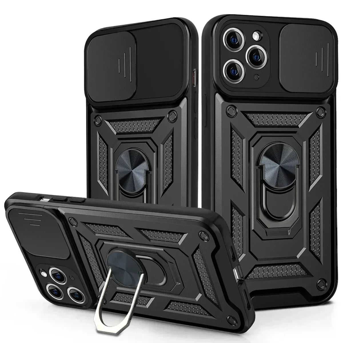 Cases For iPhone 16 Pro Max Plus | Shockproof Armor Slide Camera Lens Protection Cover