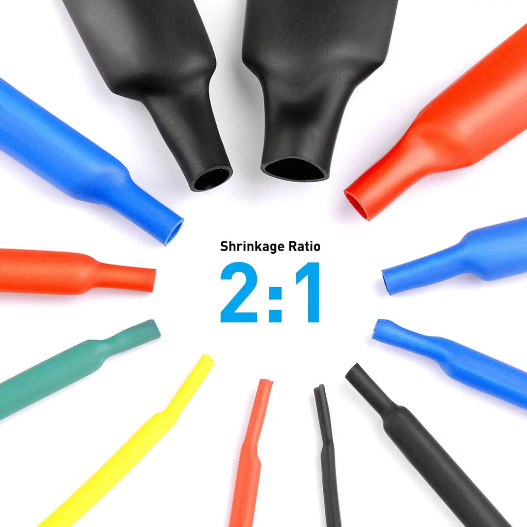 164/560pcs Polyolefin Heat Shrink Tubing Set | 2:1 Shrink Ratio for Wires Cables Multicolor Sleeves | Perfect for Soldiering | Durable | Multicolors