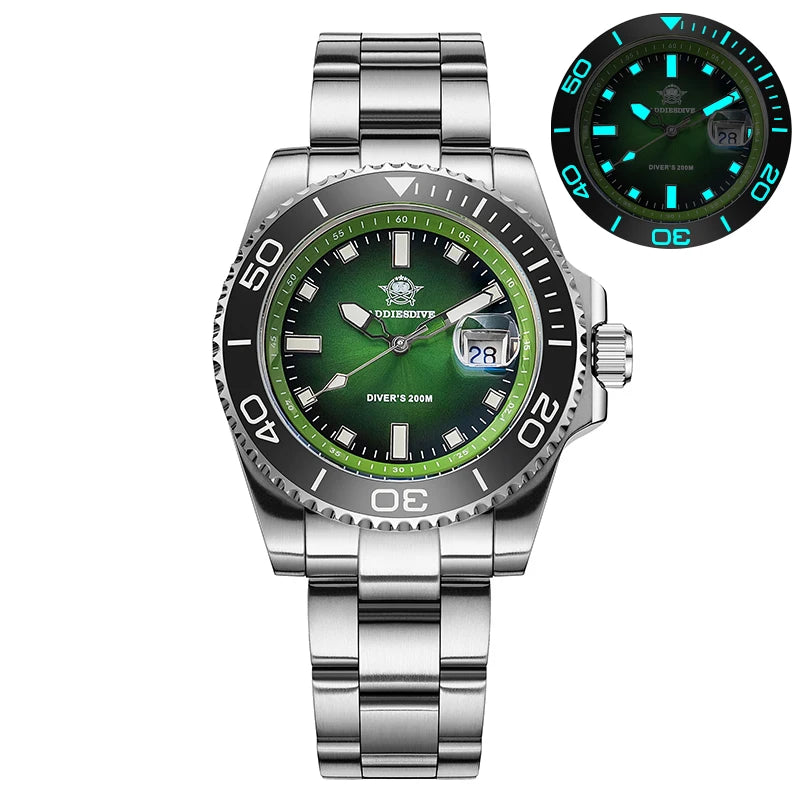 ADDIESDIVE 41mm Dive Watches For Men Ceramic Bezel BGW9 Waterproof Luminous Stainless Steel reloj hombre Colorful Dial Man Watch