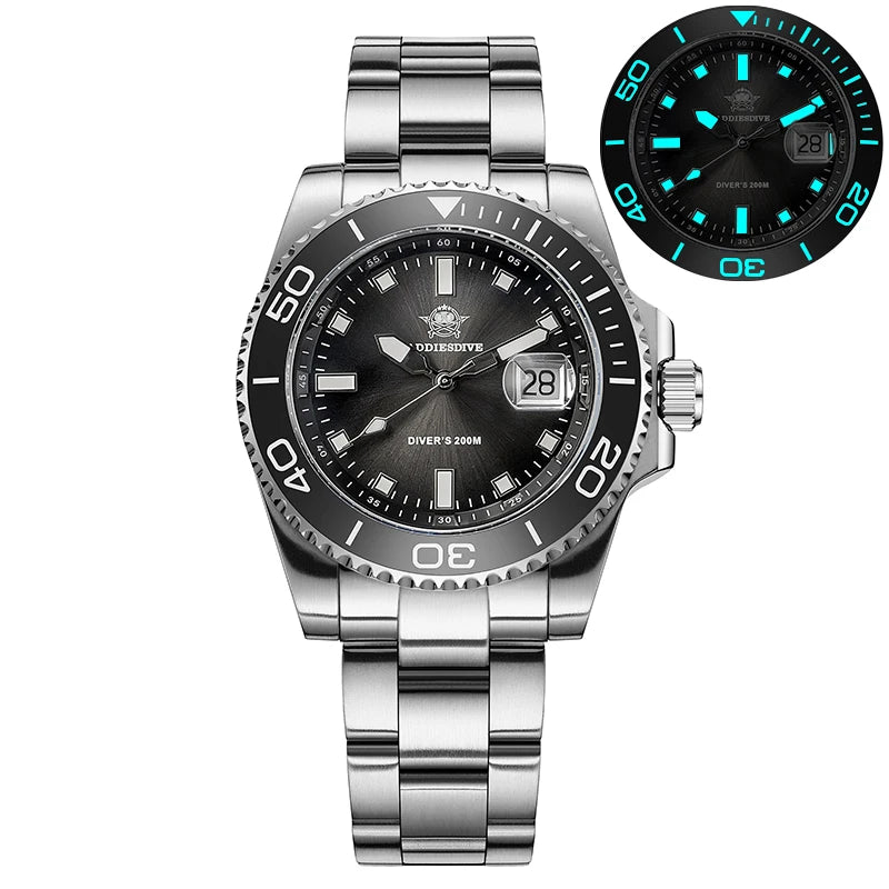 ADDIESDIVE 41mm Dive Watches For Men Ceramic Bezel BGW9 Waterproof Luminous Stainless Steel reloj hombre Colorful Dial Man Watch