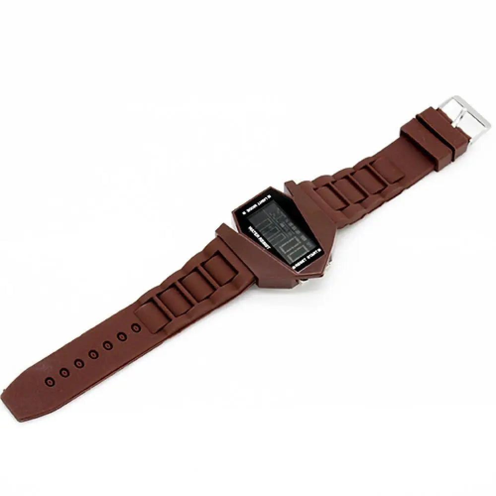 Creative Cool Men Wrist Watch Aircraft Oversized Design Light Digital Sports Plan Shaped Dial Wrist Watch
