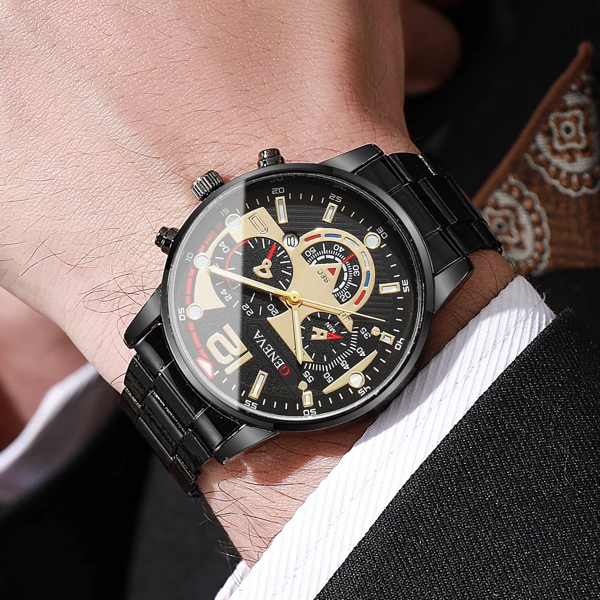 4PCS Men Business Watches Set Fashion Analog Quartz Watch for Mens Clock Reloj Hombre（Without Box）