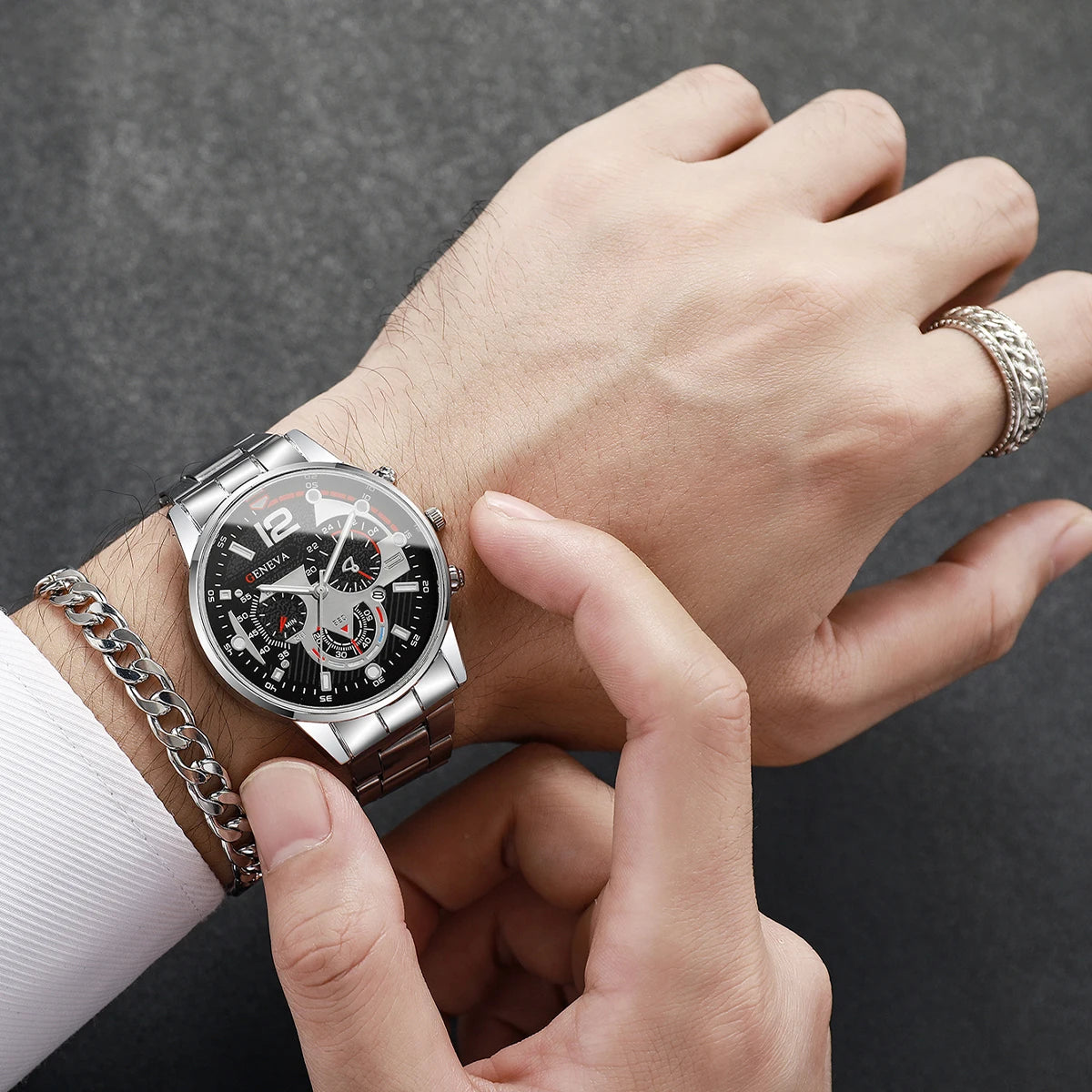 4PCS Men Business Watches Set Fashion Analog Quartz Watch for Mens Clock Reloj Hombre（Without Box）