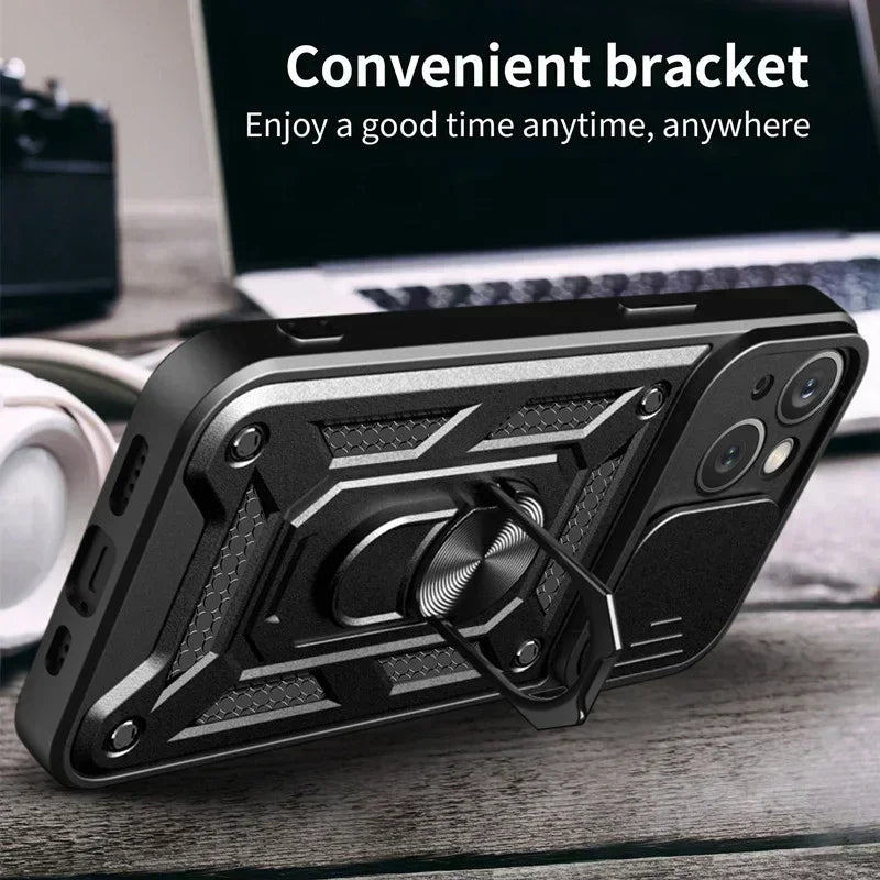 Cases For iPhone 16 Pro Max Plus | Shockproof Armor Slide Camera Lens Protection Cover